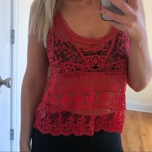 Urban outfitters sheer red top!